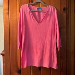 Fresh Produce Tunic Top Pink Cotton Crepe XS